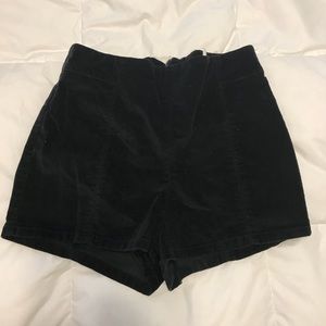 Velvet high waisted urban outfitter shorts